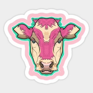 Strawberry cow symmetrical portrait style Sticker